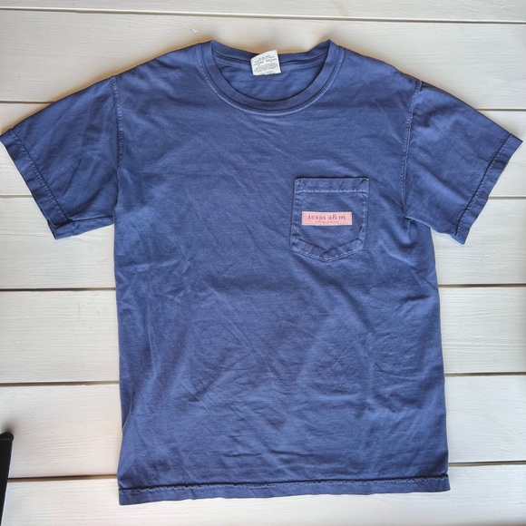 TEXAS AGGIES A&M Comfort Colors Reveille Dog Pocket Graphic Tee Size Small - Picture 2 of 5